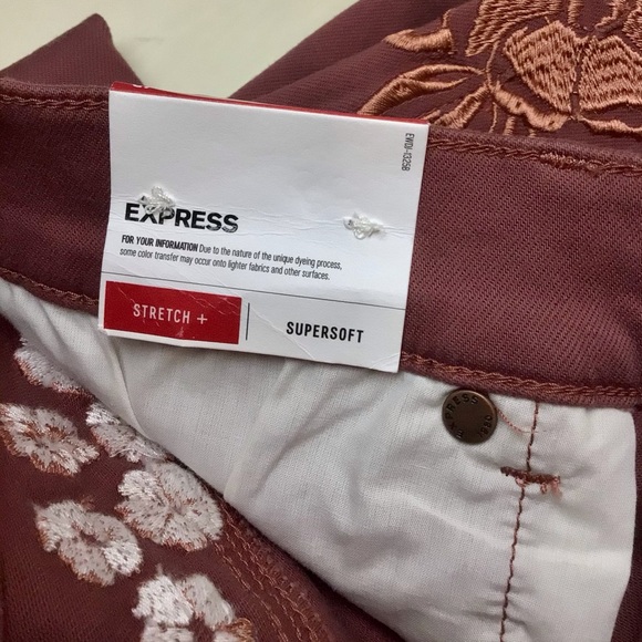 Express Ankle Legging High Rise Embroidered Pants - Picture 5 of 5